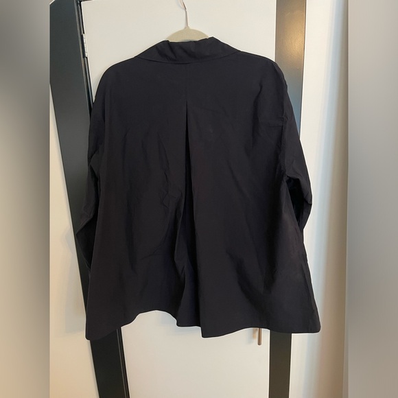 COS Tie Front V-neck Navy Blouse (Spring2024) - Picture 7 of 10